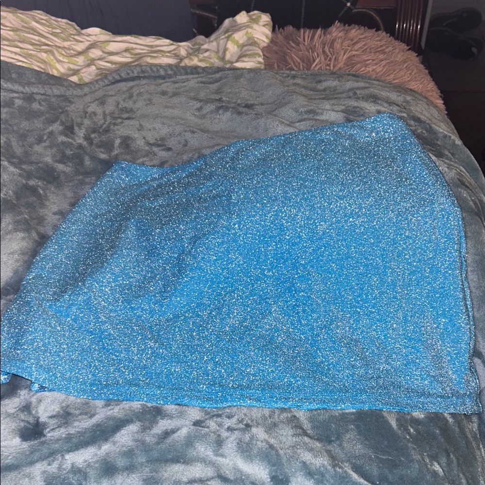 PINK Victoria's Secret Blue Glitter Swim Coverup large